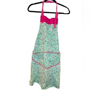 Milly Green Women’s Apron - Green/Pink/White - Travel Theme - OS